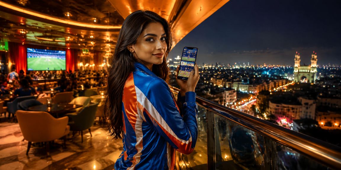 Night market scene with mobile gaming in Indian city